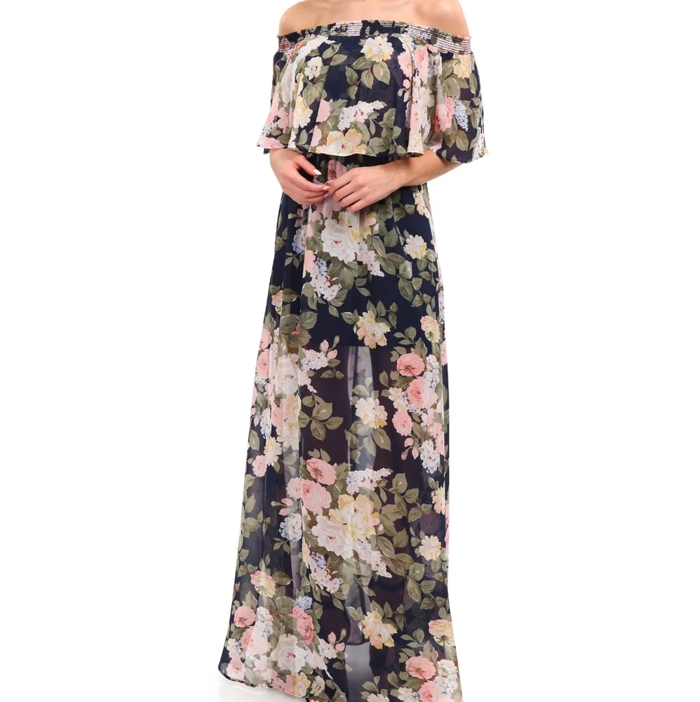 Show Me Your MuMu Floral Off-Shoulder Maxi Dress